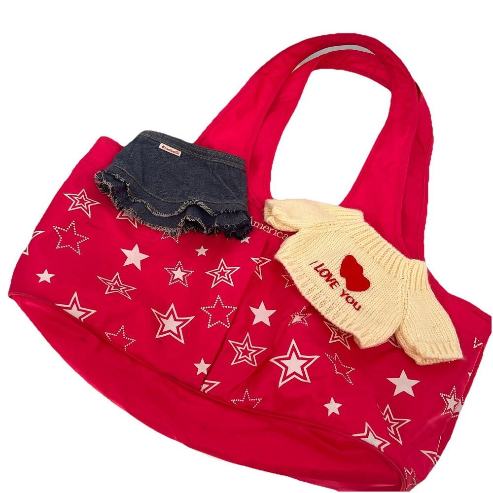 American Girl Pink Starry Tote Bag & Outfit Lightweight Fashion Accessory